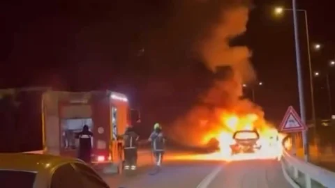 Bursa'da Otomobil Yangını