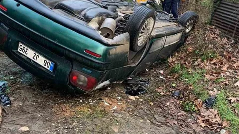 Karabük'te Kontrolden Çıkan Araç Takla Attı