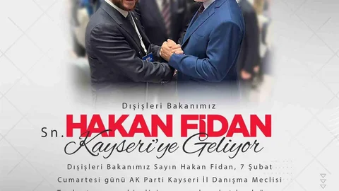 Bakan Fidan Kayseri'de Program Yürütecek