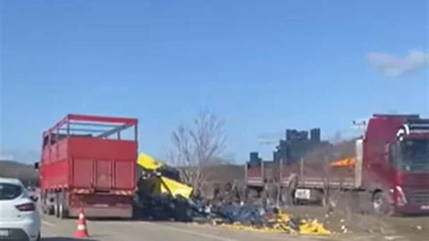 Burdur'da Limon Yüklü Tır Devrildi