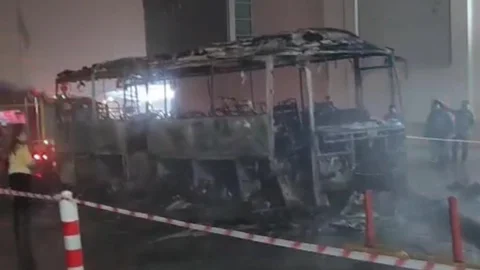 Edirne'de Otobüs Yangını