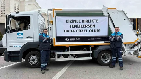 Pendik'te Temizlik Araçlarına İlginç Mesajlar