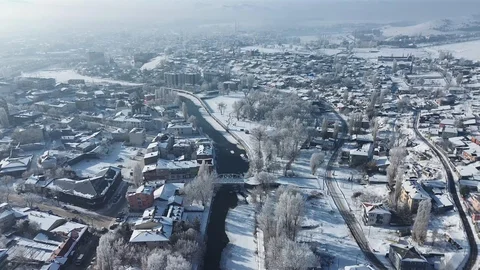 Kars'ta Kış Manzarası Göz Kamaştırıyor