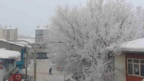 Malazgirt’te Görsel Şölen Yaratan Soğuklar