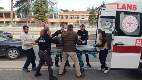 Samsun'da Motokurye Kaza Geçirdi