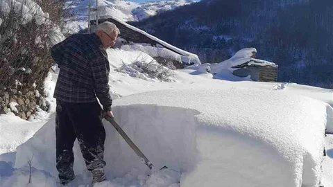 Gümüşhane'de Zorlu Kış Şartları