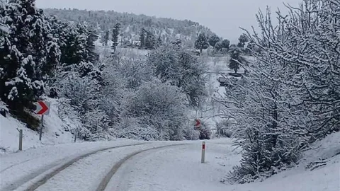 Burdur'da Kar Yağışı Etkili Oldu