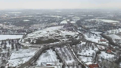 Arslantepe Höyüğü Karla Kaplı Görüntülendi