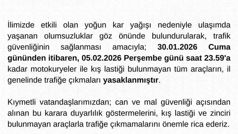 Tunceli'de Trafik Yasakları Uygulandı
