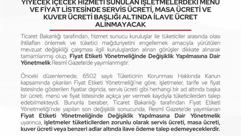 Bartın'da Restoranlara Ücret Uyarısı