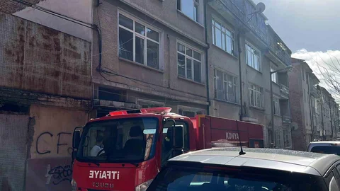 Konya'da Apartmanda Yangın Paniği Yaşandı