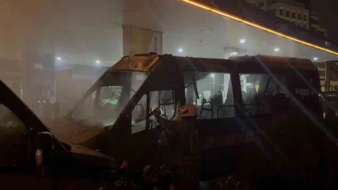 Kağıthane'de Benzin İstasyonunda Yangın