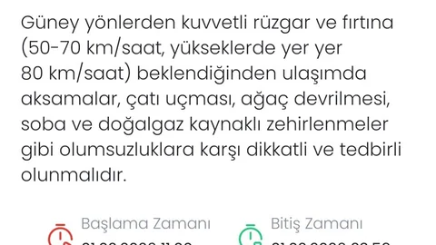 Denizli'de Fırtına Uyarısı Yapıldı