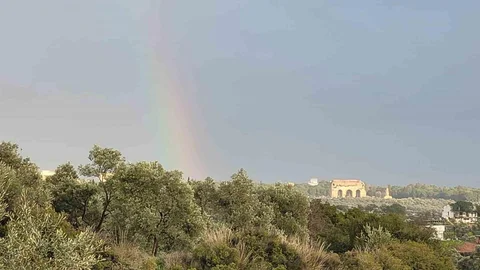 Aydın'da Gökkuşağı Görsel Şölen Yarattı