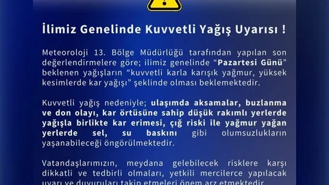 Bingöl'de Kuvvetli Yağış Uyarısı