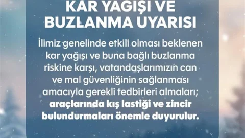 Tekirdağ’da Kar ve Buzlanma Uyarısı Yapıldı