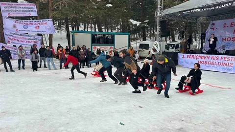 Sivas'ta Eğriçimen Yaylası'nda Kış Festivali