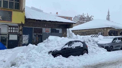 Bingöl'de Kar Kütlesi Araca Zarar Verdi