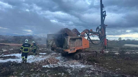 Bilecik'te Sondaj Araç Yangını