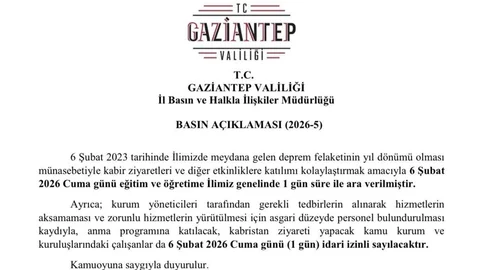 Gaziantep'te Eğitime Ara Verildi
