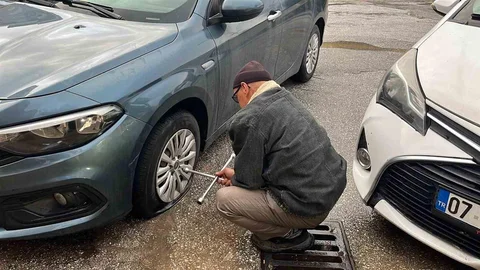 Alanya'da Lastik Kesme Olayı