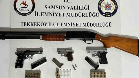 Tekkeköy'de Ruhsatsız Silah Operasyonu