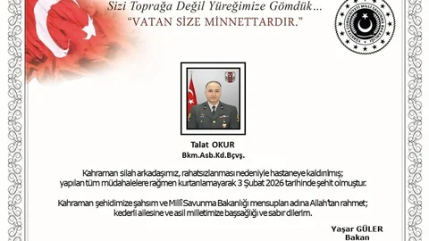 Milli Savunma Bakanlığı'ndan Şehit Açıklaması