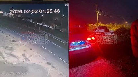 Mersin'de Lastiği Patlayan Kamyonet Tarlaya Girdi