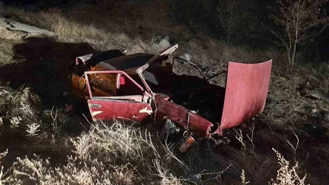 Konya'da Otomobil Devrildi