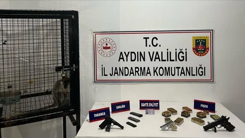 Kuşadası'nda Ruhsatsız Silah ve Maymun Ele Geçirildi