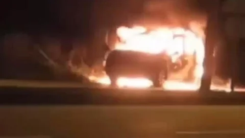 Bursa'da Otomobil Yangını