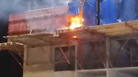 Emet'te Şantiyede Yangın Çıktı