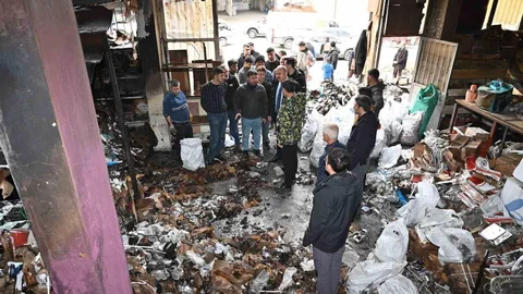 Batman'da Sanayi Sitesinde Yangın