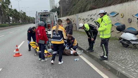 Samsun'da Motosiklet Kazası