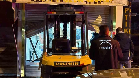 Kayseri'de Forkliftli Hırsızlık Olayı
