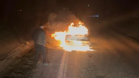 Seyir Halindeki Araçta Yangın Çıktı