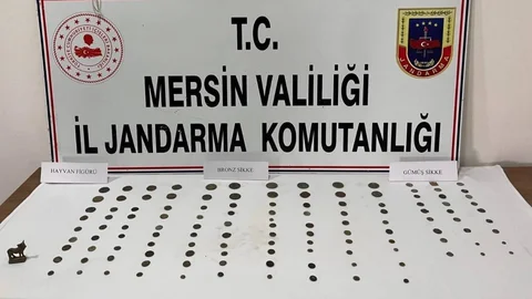 Toroslar'da Define Avcısına Suçüstü: 125 Sikke ve Hayvan Figürü Ele Geçirildi