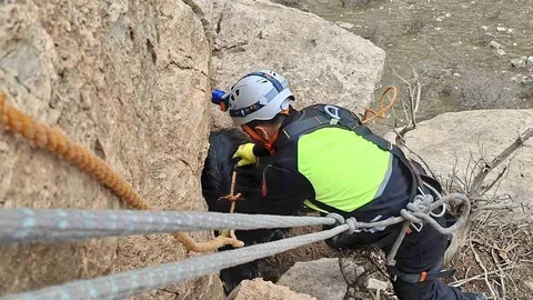 Siirt’te Mahsur Kalan Keçi Kurtarıldı