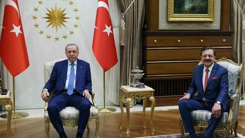 Cumhurbaşkanı Erdoğan TOBB Başkanı Hisarcıklıoğlu'nu Kabul Etti
