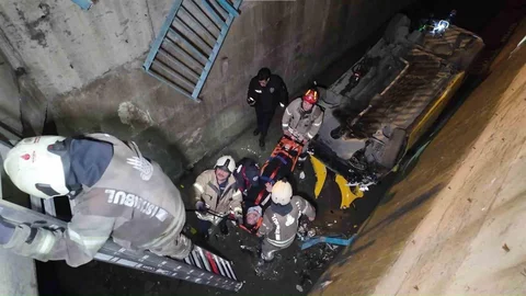 Kartal'da Alkollü Sürücü Dereye Uçtu