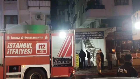 Maltepe'de Oto Tamirhanesinde Yangın