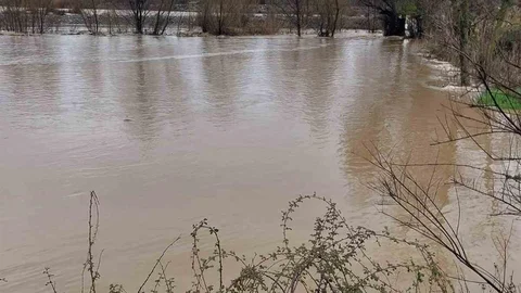 Denizli'de Akçay Deresi Taştı