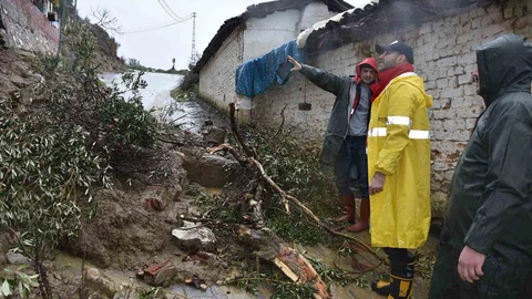 Germencik’te Sağanak Yağış Sonrası İncelemeler Yapıldı