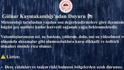 Gülnar İçin Kritik Uyarı: Kuvvetli Sağanak Kapıda!