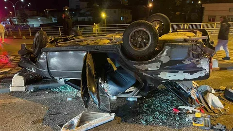 Karaman'da Trafik Kazası Geçirildi