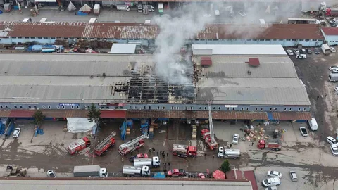 Ordu'da Market Deposunda Yangın Çıktı