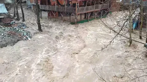 Yahyalı'da Sel Taşkını Görüntüleri Yayınlandı