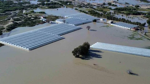 Antalya Kaş’ta Sular Altında Kalan Seralar