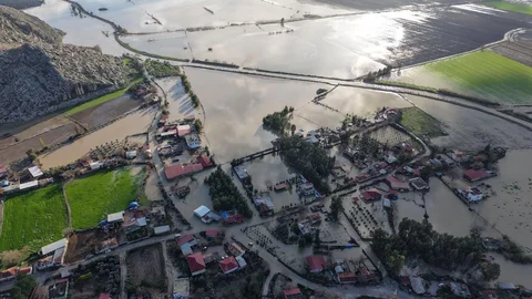 Adana'da Sel Felaketi Havadan Görüntülendi