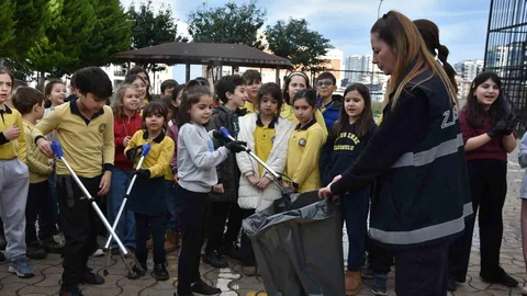 Atakum'da Çocuklardan Çevre Temizliği Etkinliği
